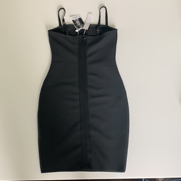 Luxedress (Luxedress.com) black minidress with rhinestone trim, size small. - Picture 4 of 10